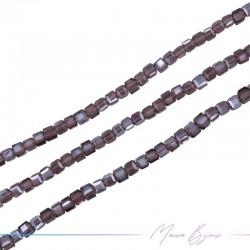 Square Crystal Faceted 8x8mm Purple