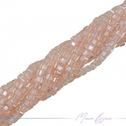 Square Crystal Faceted Pink