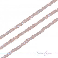 Square Crystal Faceted Pink