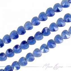 Heart Crystal Faceted 14mm Light Blue