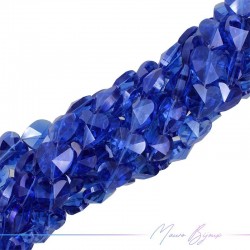 Fili di Cristallo Forma Cuore Sfaccettato 14mm Azzurro