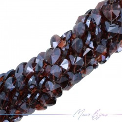 Heart Crystal Faceted 14mm Brown