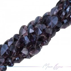 Heart Crystal Faceted 14mm Purple