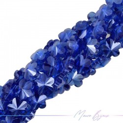 Flower Crystal Faceted 13mm Light Blue