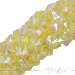Flower Crystal Faceted 13mm Yellow