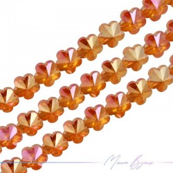Fili di Cristallo Forma Fiore Sfaccettato 13mm Arancione