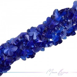 Butterfly Crystal Faceted 12x15mm Blue