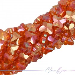 Fili di Cristallo Forma Farfalla Sfaccettato 12x15mm Arancione