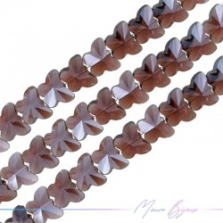Butterfly Crystal Faceted 12x15mm Brown