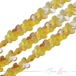 Butterfly Crystal Faceted 12x15mm Yellow