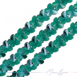 Fili di Cristallo Forma Farfalla Sfaccettato 12x15mm Verde Smeraldo