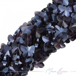 Butterfly Crystal Faceted 12x15mm Purple