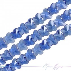 Fili di Cristallo Forma Farfalla Sfaccettato 12x15mm Azzurro