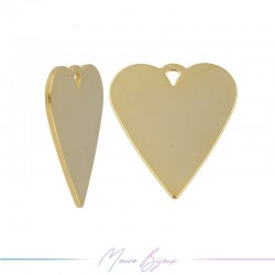 Charms in Brass Big Heart 18x20mm Gold