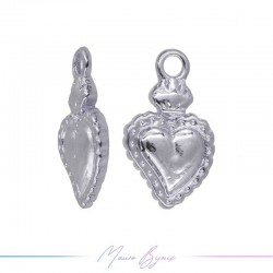 Ciondoli in Ottone Sacro Cuore 12x21mm Argento