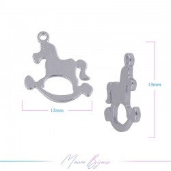 Charms in Brass Rocking 12x13mm Silver