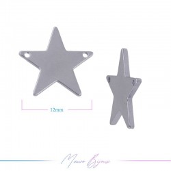 Charms in Brass Star 12mm Silver