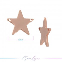 Congiunzione in Ottone Stella 12mm Oro Rosa