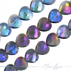 Heart Crystal Faceted 27mm Multicolour