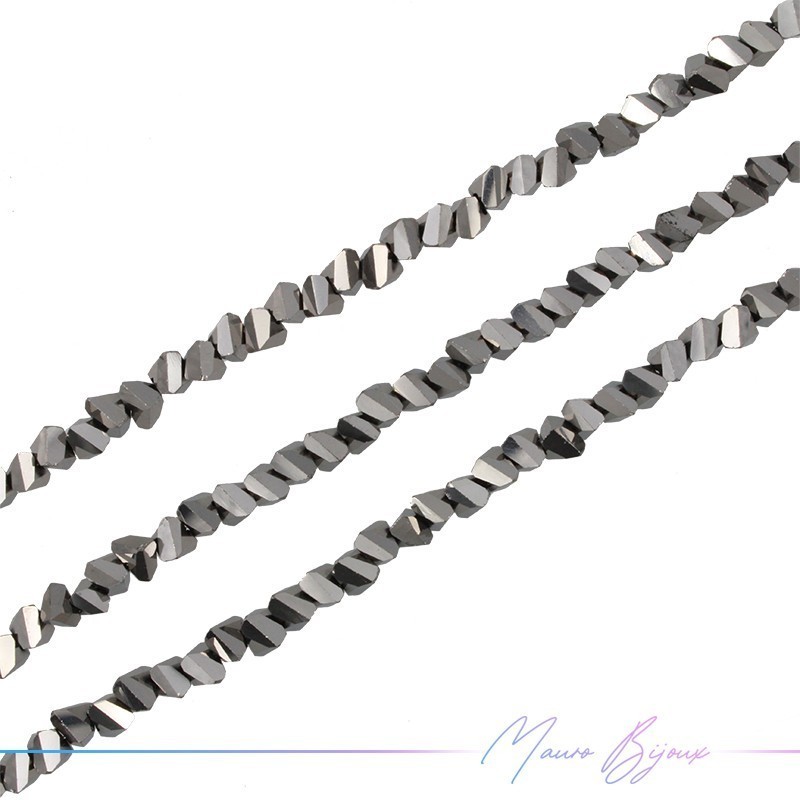 Pyramid Crystal Faceted Silver