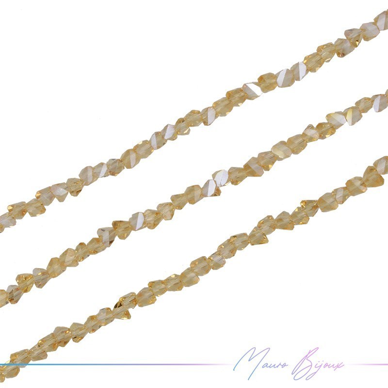 Pyramid Crystal Faceted Yellow Topaz