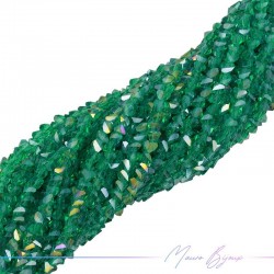 Pyramid Crystal Faceted Green Emerald