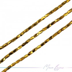 Rectangular Crystal Faceted Gold