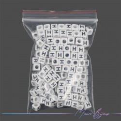 Passanti in Plastica Letterine Cubo "H" Bianco/Nero 6x6mm