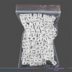 Passanti in Plastica Letterine Cubo "J" Bianco/Nero 6x6mm