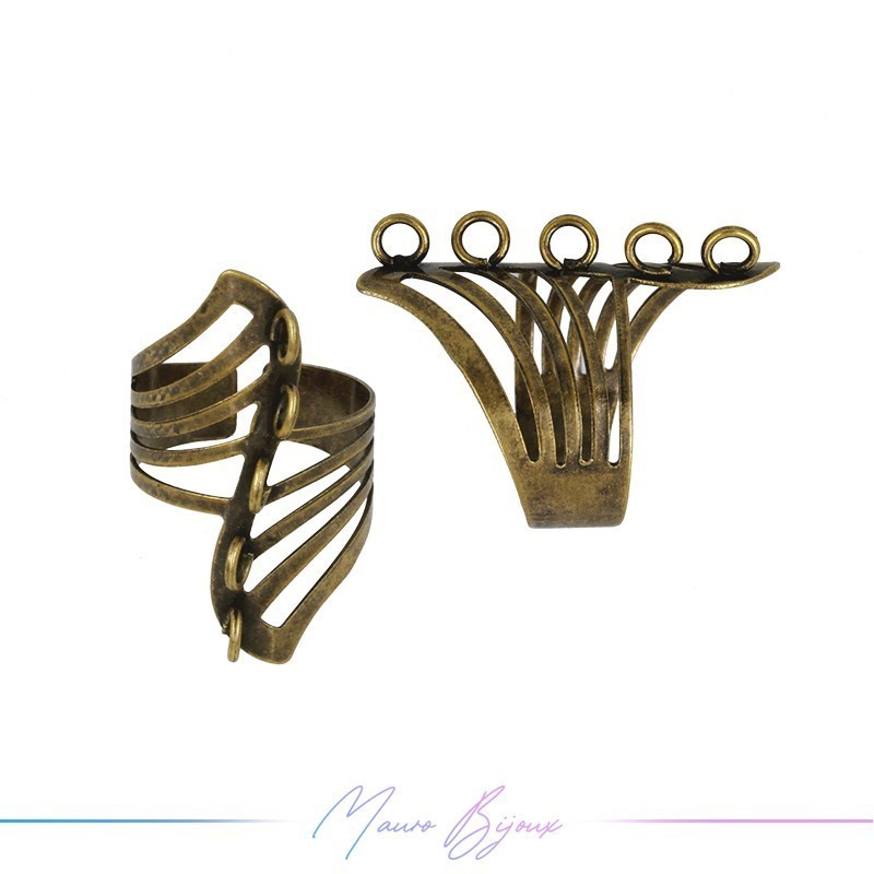 Base Anello 5 anellini Bronzo Antico 23x32mm