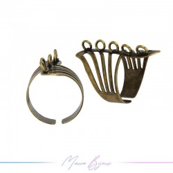 Base Anello 5 anellini Bronzo Antico 23x32mm