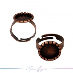 Ring Base Adjustable Bronze Copper 15x20mm