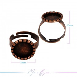 Base Anello Regolabile Bronzo Ramato 15x20mm