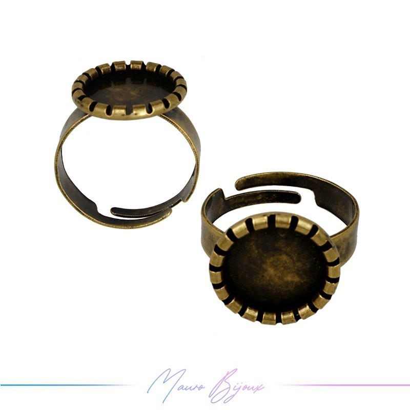 Base Anello Regolabile Bronzo Antico 15x20mm
