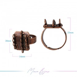 Ring Base Adjustable 14 Rings Bronze Copper 14x20mm