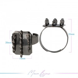 Ring Base Adjustable 14 Rings Gunmetal 14x20mm