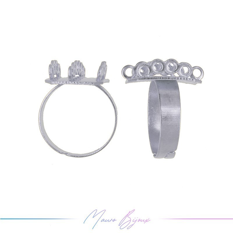 Ring Base Adjustable 14 Rings Silver 14x20mm