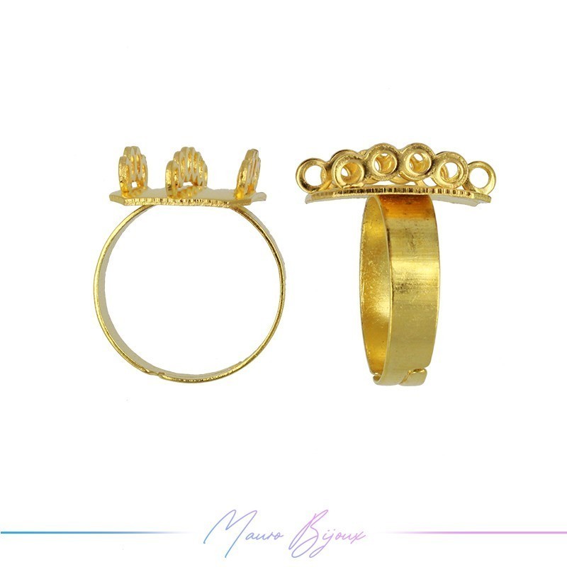 Ring Base Adjustable 14 Rings Gold 14x20mm