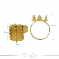 Ring Base Adjustable 14 Rings Gold 14x20mm