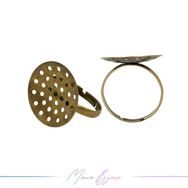 Base Anello Regolabile Bronzo Antico 20mm