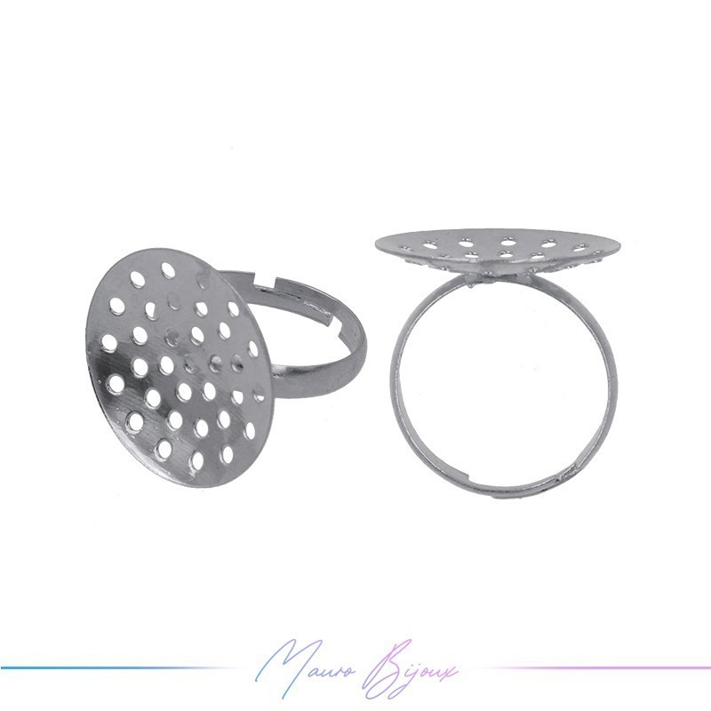 Ring Base adjustable Rhodium 20mm