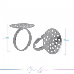 Ring Base adjustable Rhodium 20mm