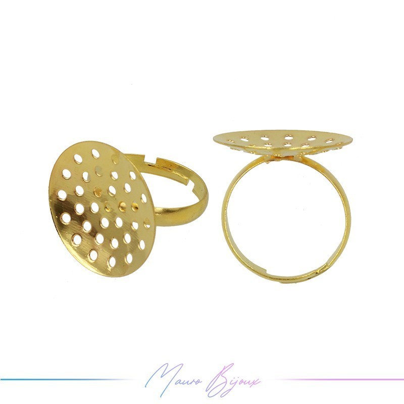 Base Anello Regolabile Oro 20mm