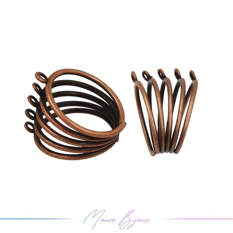 Base Anello 5 Anellini Bronzo Ramato 17x24mm
