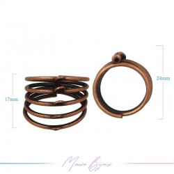 Ring Base 5 Rings  Bronze Copper 17x24mm