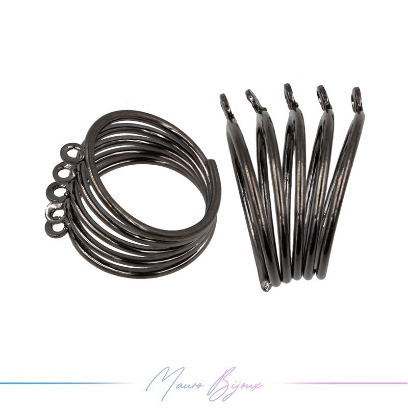 Ring Base 5 Rings Gunmetal 17x24mm
