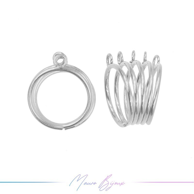 Base Anello 5 Anellini Argento 17x24mm