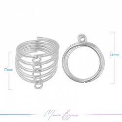 Base Anello 5 Anellini Argento 17x24mm