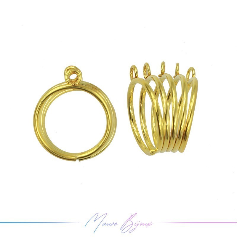 Base Anello 5 Anellini Oro 17x24mm