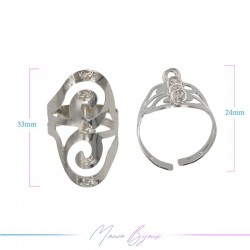 Ring Base Adjustable 5 Rings Rhodium 33mm